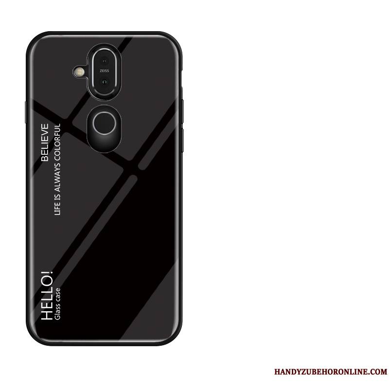 Nokia 8.1 Protection Verre Étui Coque De Téléphone Amoureux Incassable Créatif