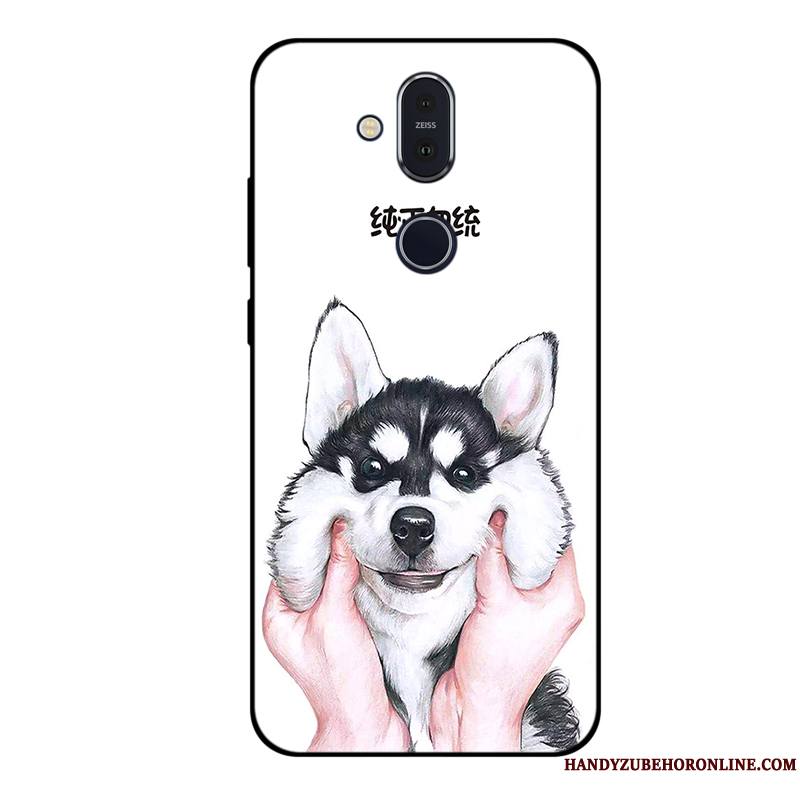 Nokia 8.1 Silicone Gris Incassable Dessin Animé Coque De Téléphone Personnalisé Fluide Doux