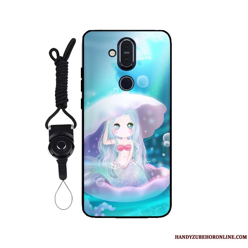 Nokia 8.1 Téléphone Portable Fluide Doux Modèle Coque De Téléphone Personnalisé Noir Étui