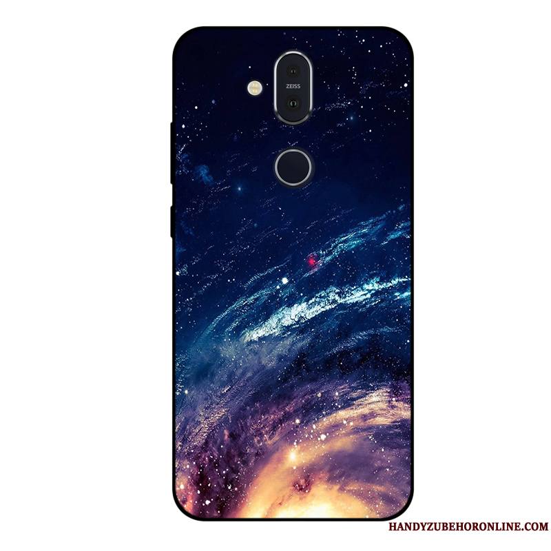 Nokia 8.1 Étui Violet Tout Compris Coque De Téléphone Fluide Doux Ciel Étoilé Protection