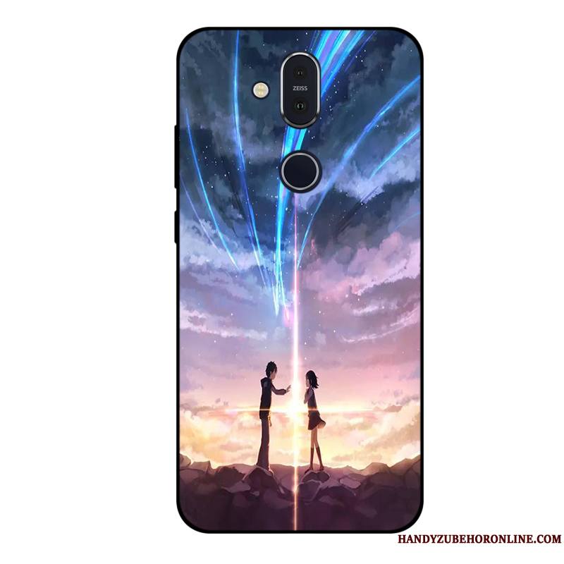 Nokia 8.1 Étui Violet Tout Compris Coque De Téléphone Fluide Doux Ciel Étoilé Protection