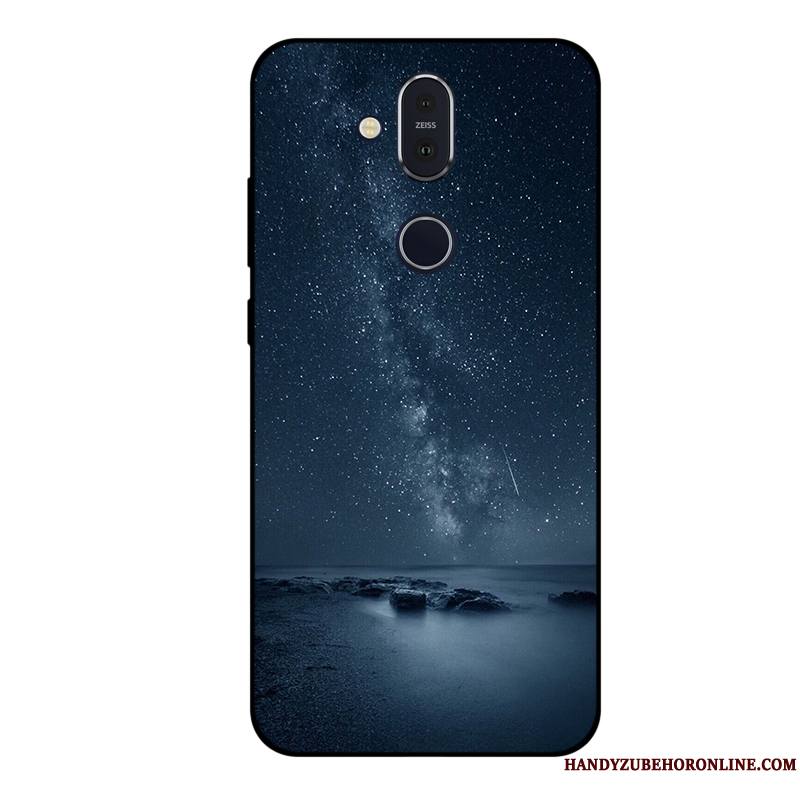 Nokia 8.1 Étui Violet Tout Compris Coque De Téléphone Fluide Doux Ciel Étoilé Protection