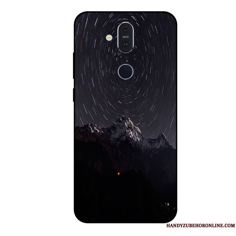 Nokia 8.1 Étui Violet Tout Compris Coque De Téléphone Fluide Doux Ciel Étoilé Protection