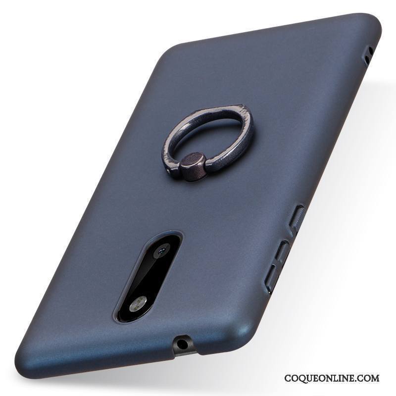 Nokia 8 Coque De Téléphone Délavé En Daim Support Modèle Fleurie Boucle Anneau