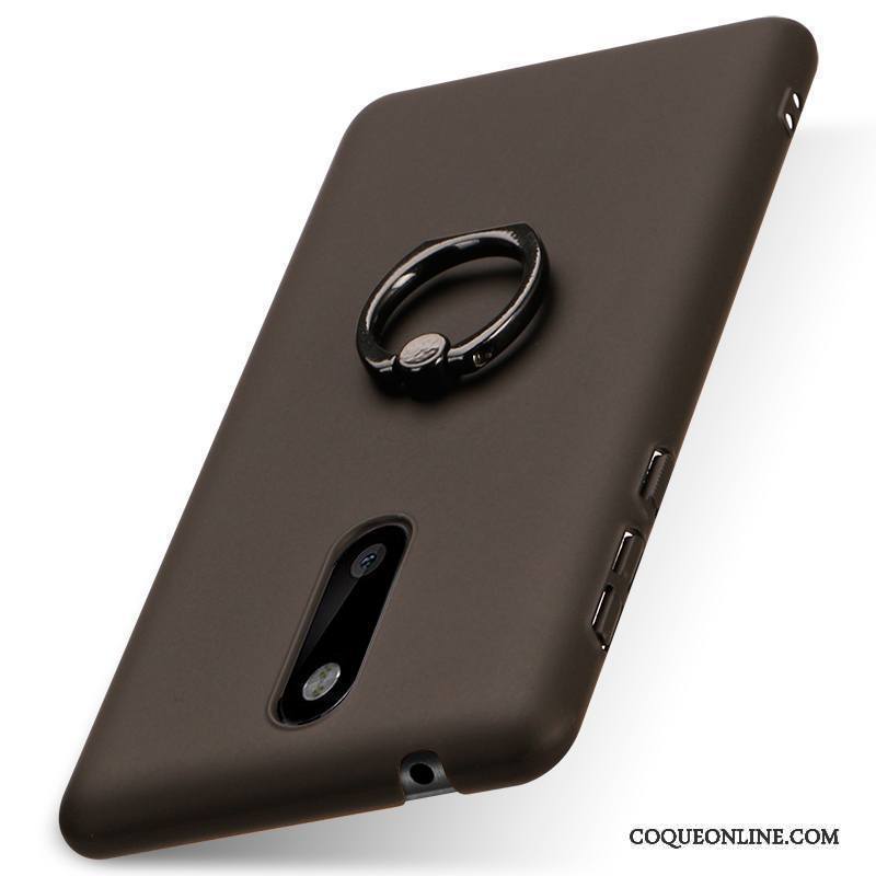 Nokia 8 Coque De Téléphone Délavé En Daim Support Modèle Fleurie Boucle Anneau