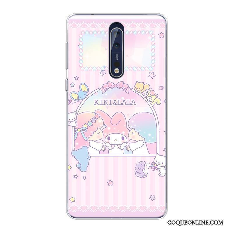 Nokia 8 Coque De Téléphone Tout Compris Incassable Silicone Violet Étoile Fluide Doux