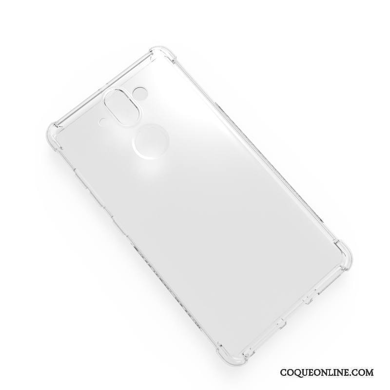 Nokia 8 Coque De Téléphone Transparent Étui Noir Bordure Fluide Doux Délavé En Daim