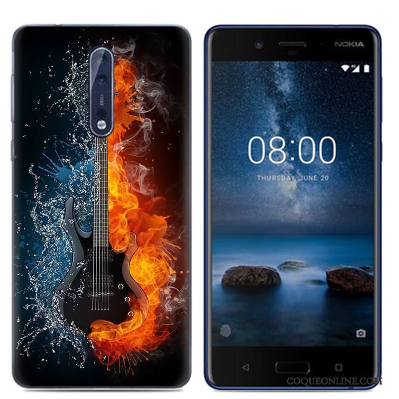 Nokia 8 Dessin Animé Fluide Doux Téléphone Portable Blanc Coque Personnalité Étui