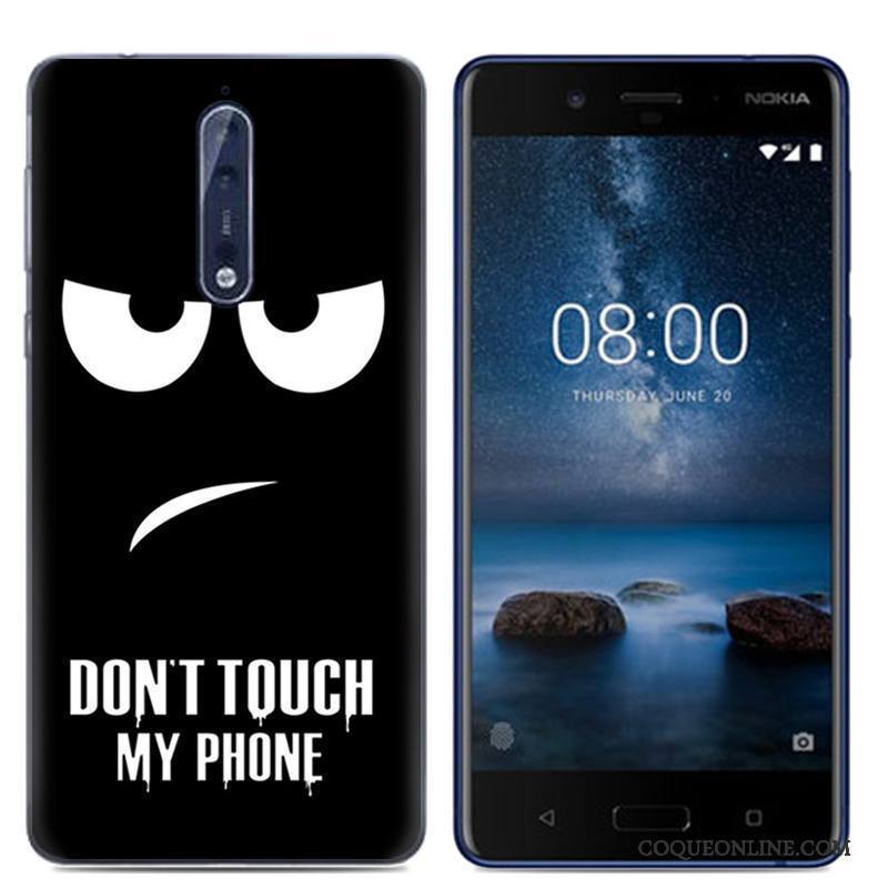 Nokia 8 Dessin Animé Fluide Doux Téléphone Portable Blanc Coque Personnalité Étui