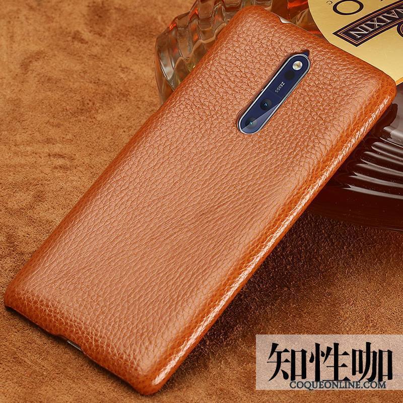 Nokia 8 Incassable Coque De Téléphone Rouge Étui En Cuir Amoureux Difficile