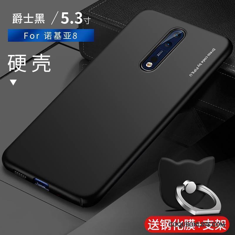 Nokia 8 Incassable Noir Délavé En Daim Coque De Téléphone Difficile Étui Très Mince