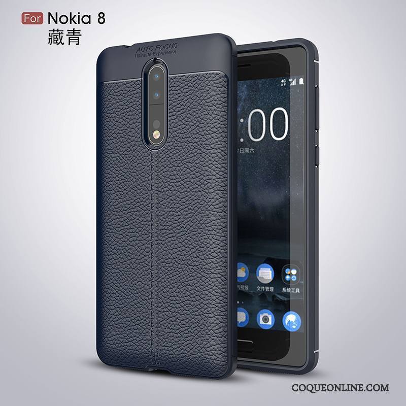 Nokia 8 Noir Coque De Téléphone Fluide Doux Incassable Tout Compris Étui Silicone