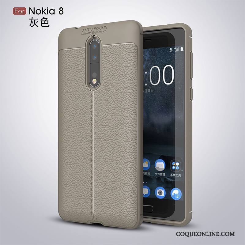 Nokia 8 Noir Coque De Téléphone Fluide Doux Incassable Tout Compris Étui Silicone
