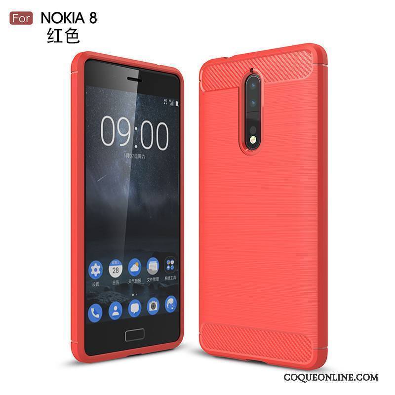 Nokia 8 Noir Coque De Téléphone Fluide Doux Incassable Tout Compris Étui Silicone