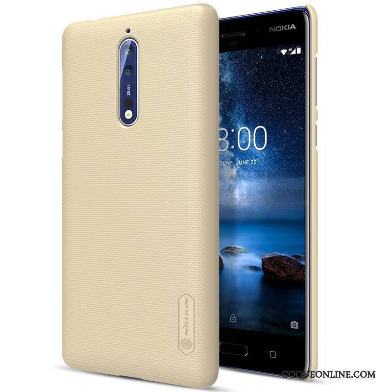 Nokia 8 Protection Incassable Or Coque Difficile Noir Étui