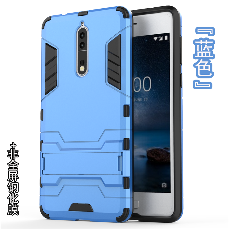 Nokia 8 Protection Étui Support Coque Bleu Difficile Téléphone Portable