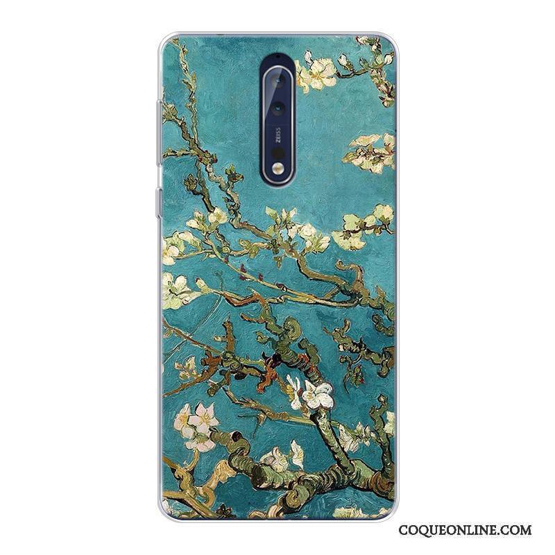 Nokia 8 Tout Compris Ciel Étoilé Violet Coque De Téléphone Peinture À L'huile Haute Original