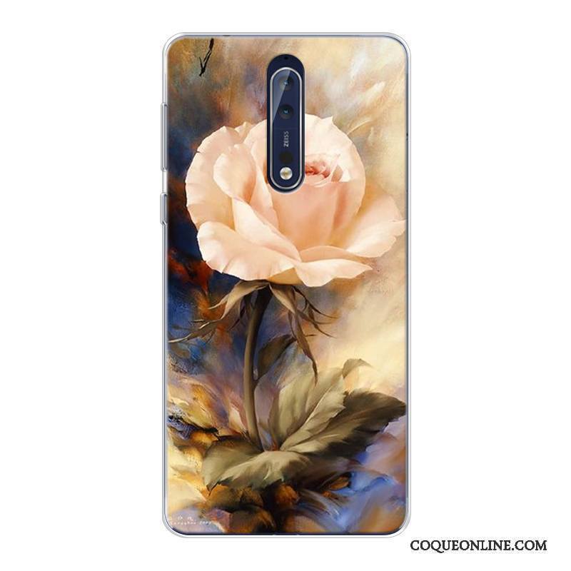 Nokia 8 Tout Compris Ciel Étoilé Violet Coque De Téléphone Peinture À L'huile Haute Original