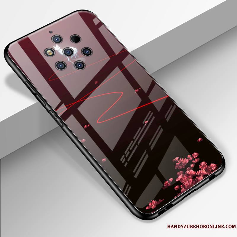 Nokia 9 Pureview Coque Dessin Animé Verre Personnalité Étui Tendance Créatif Silicone