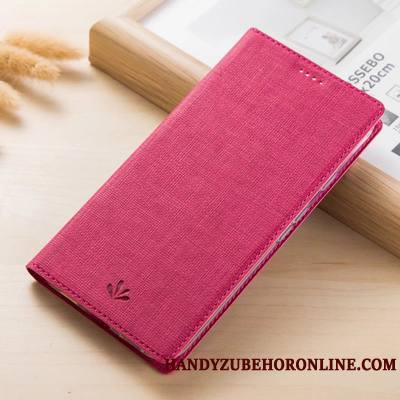 Nokia 9 Pureview Housse Étui En Cuir Tout Compris Protection Coque Carte Rouge