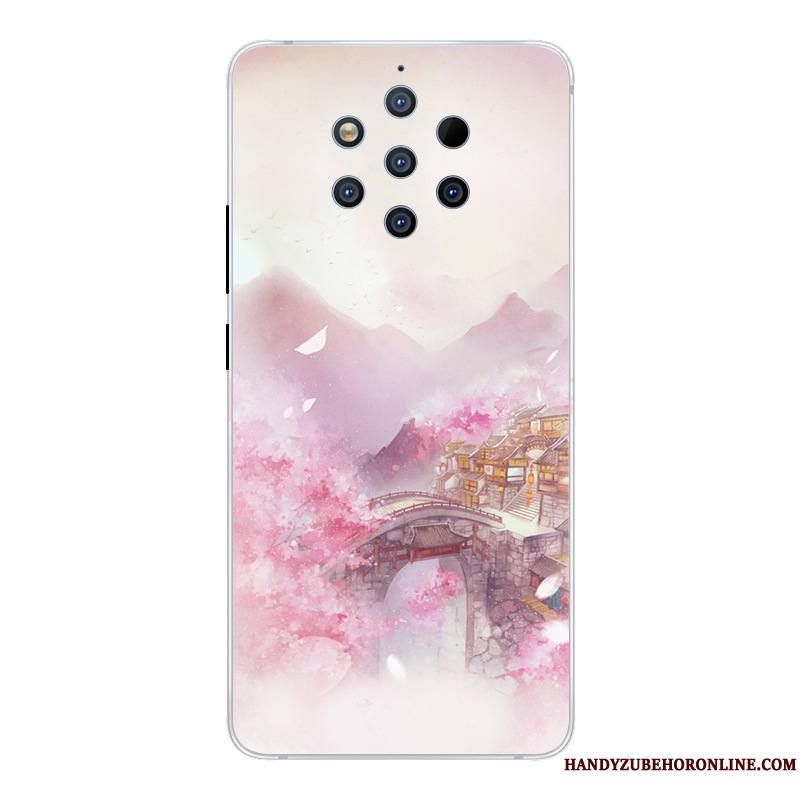 Nokia 9 Pureview Incassable Dessin Animé Créatif Protection Coque De Téléphone Étui Rose