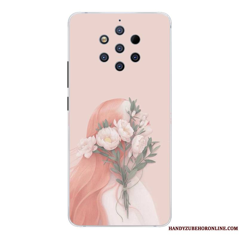 Nokia 9 Pureview Incassable Dessin Animé Créatif Protection Coque De Téléphone Étui Rose