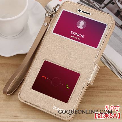 Redmi 5a Bleu Étui Fluide Doux Coque Rouge Protection Étui En Cuir