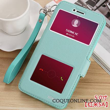 Redmi 5a Bleu Étui Fluide Doux Coque Rouge Protection Étui En Cuir