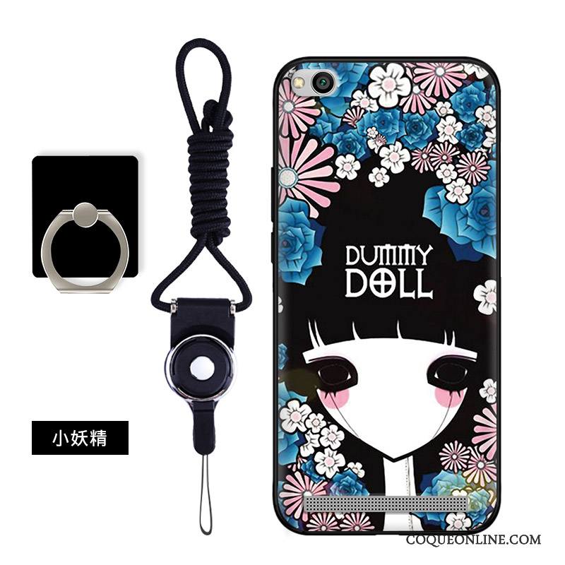 Redmi 5a Coque Protection Petit Silicone Noir Dessin Animé Téléphone Portable Étui