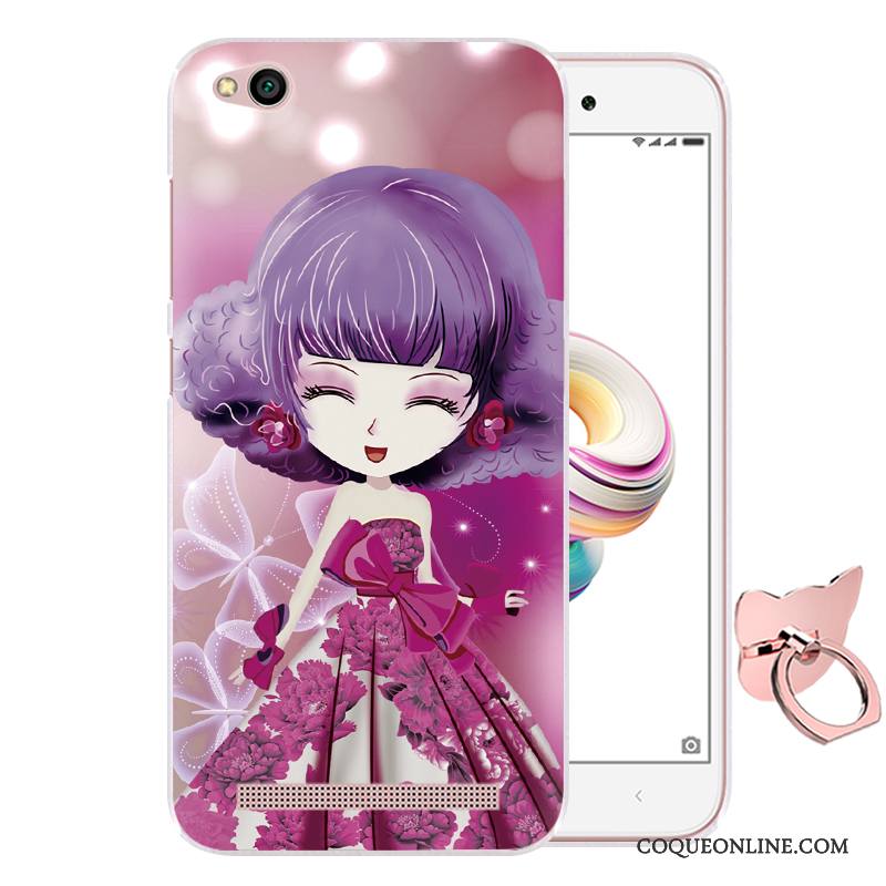 Redmi 5a Dessin Animé Rose Petit Coque Protection Peinture Fluide Doux