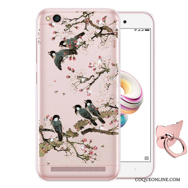 Redmi 5a Dessin Animé Rose Petit Coque Protection Peinture Fluide Doux