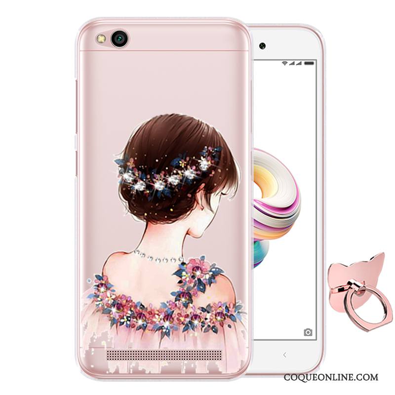 Redmi 5a Dessin Animé Rose Petit Coque Protection Peinture Fluide Doux