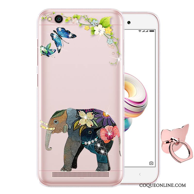 Redmi 5a Dessin Animé Rose Petit Coque Protection Peinture Fluide Doux