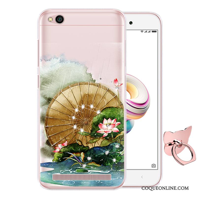 Redmi 5a Dessin Animé Rose Petit Coque Protection Peinture Fluide Doux