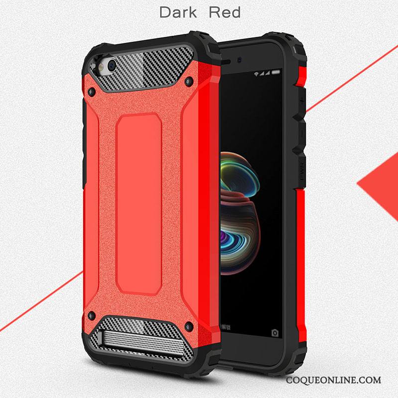 Redmi 5a Protection Rose Coque De Téléphone Tout Compris Silicone Rouge Incassable
