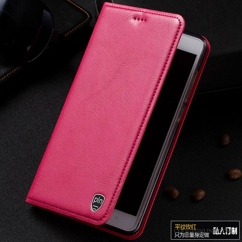 Redmi 5a Téléphone Portable Haute Cuir Véritable Étui Rouge Étui En Cuir Coque De Téléphone