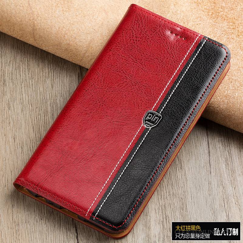 Redmi 5a Étui En Cuir Petit Rouge Coque De Téléphone Téléphone Portable Cuir Véritable Housse