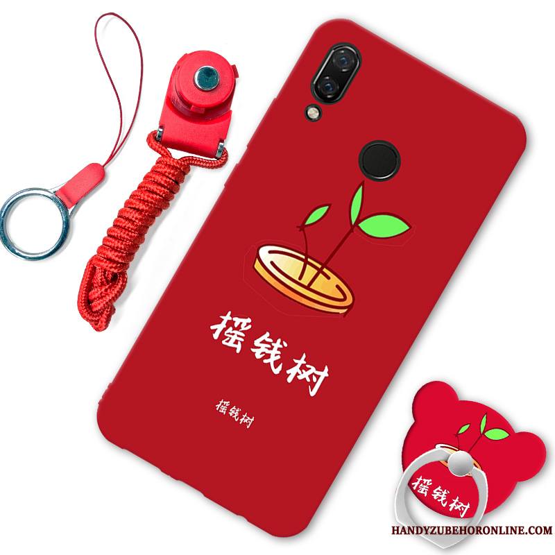 Redmi 7 Coque Créatif Rouge Protection Fluide Doux Étui Noir Incassable