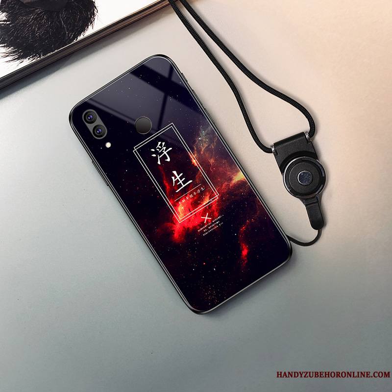 Redmi 7 Coque De Téléphone Cou Suspendu Créatif Verre Ornements Suspendus Rouge Petit