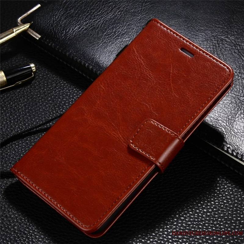 Redmi 7 Coque Protection Rouge Clamshell Jeunesse Petit Étui En Cuir Or