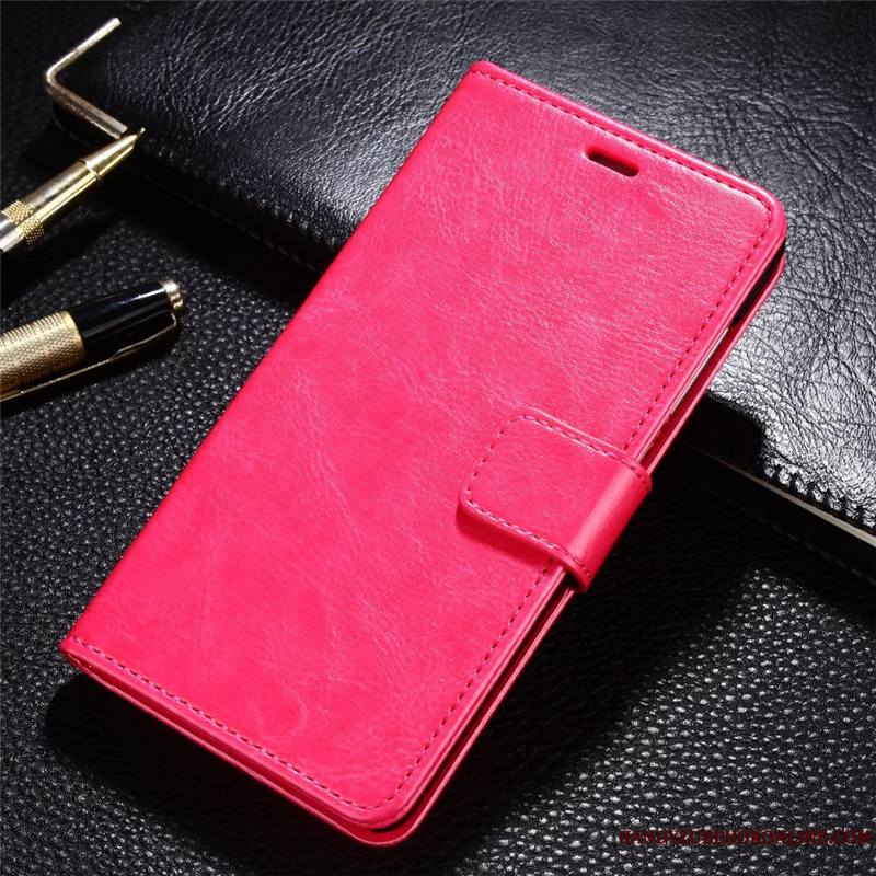 Redmi 7 Coque Protection Rouge Clamshell Jeunesse Petit Étui En Cuir Or