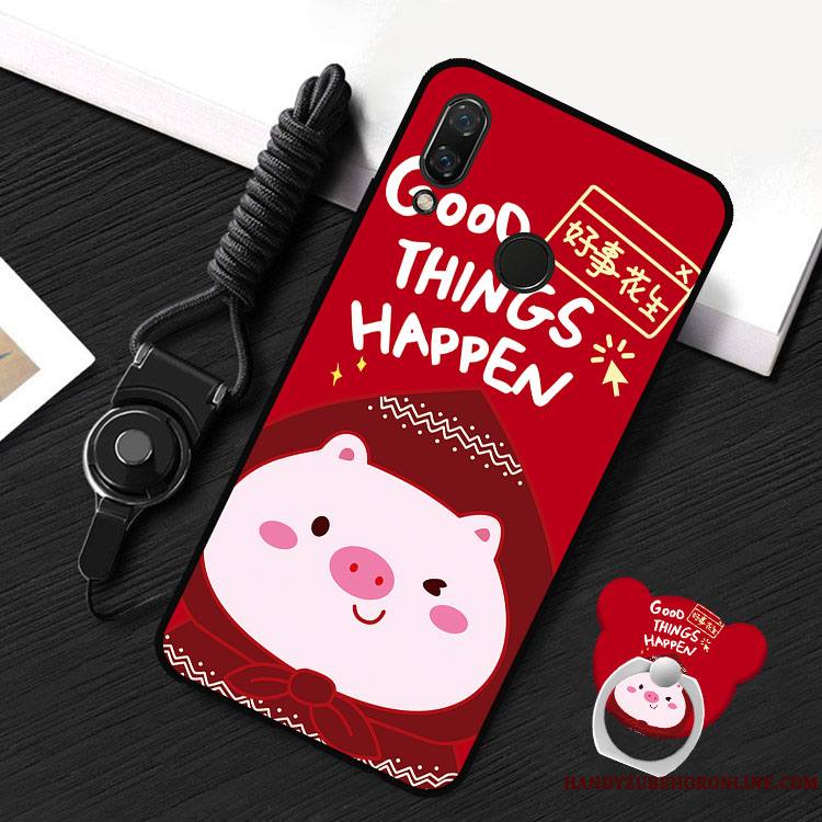 Redmi 7 Coque Rouge Ornements Suspendus Petit Tendance Dessin Animé Protection Étui