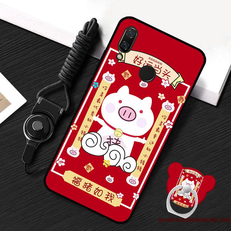 Redmi 7 Coque Rouge Ornements Suspendus Petit Tendance Dessin Animé Protection Étui