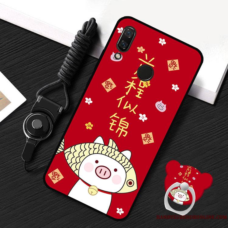 Redmi 7 Coque Rouge Ornements Suspendus Petit Tendance Dessin Animé Protection Étui