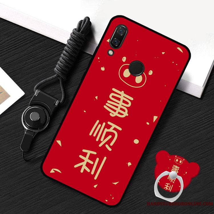 Redmi 7 Coque Rouge Ornements Suspendus Petit Tendance Dessin Animé Protection Étui