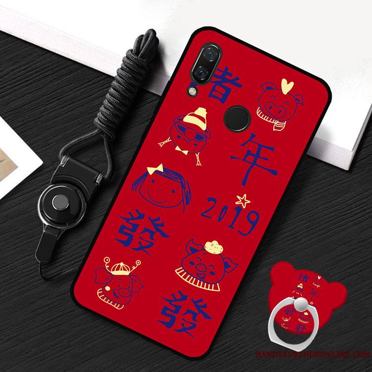 Redmi 7 Coque Rouge Ornements Suspendus Petit Tendance Dessin Animé Protection Étui