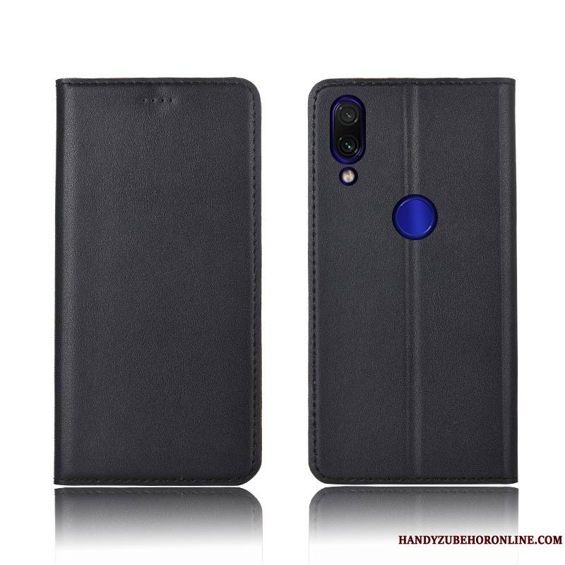 Redmi 7 Coque Rouge Tout Compris Fluide Doux Protection Cuir Véritable Incassable