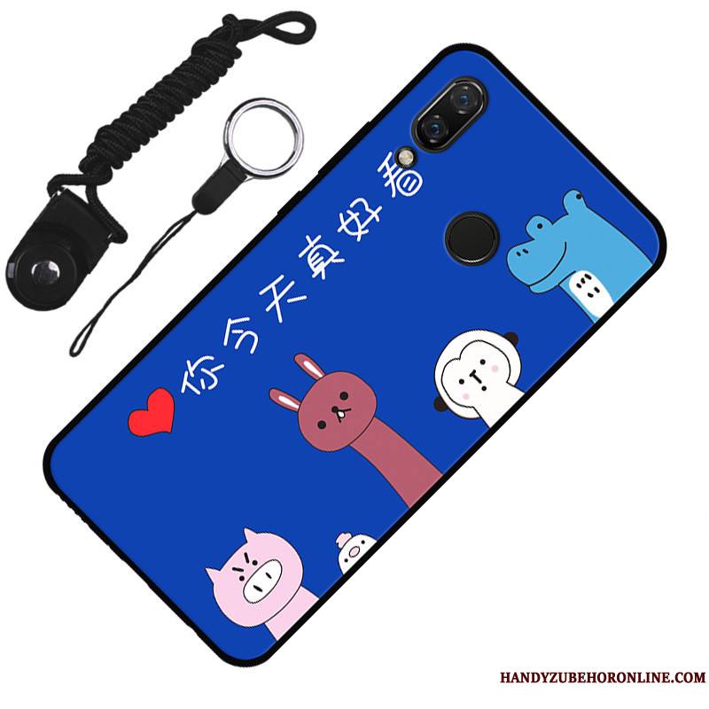 Redmi 7 Fluide Doux Rouge Ornements Suspendus Incassable Bleu Coque De Téléphone Charmant