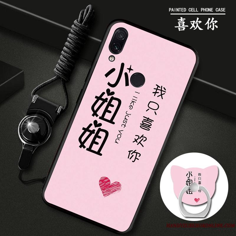 Redmi 7 Incassable Rose Rouge Coque Silicone De Téléphone