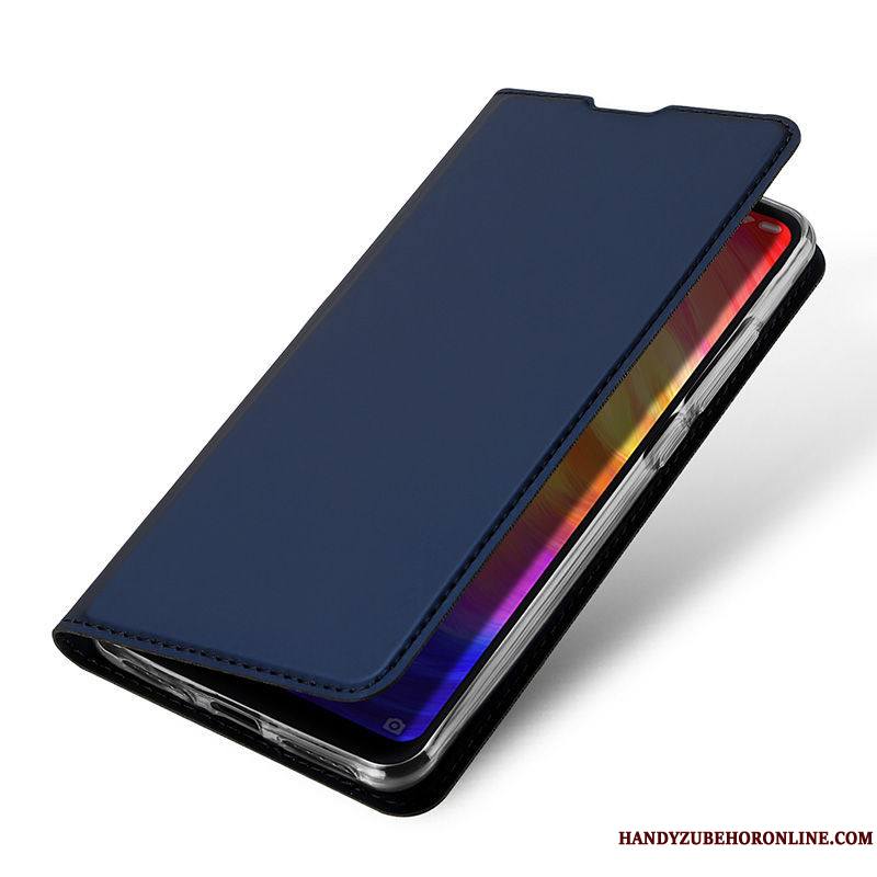 Redmi 7 Petit Coque De Téléphone Noir Rouge Housse Incassable Étui En Cuir